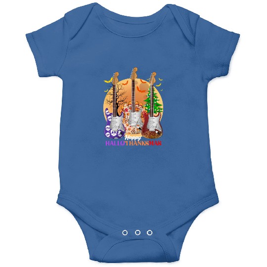 Happy HalloThanksMas Guitar  Onesies