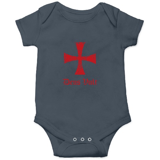 Distressed Deus Vult Knights Templar Cross Crusade Onesies