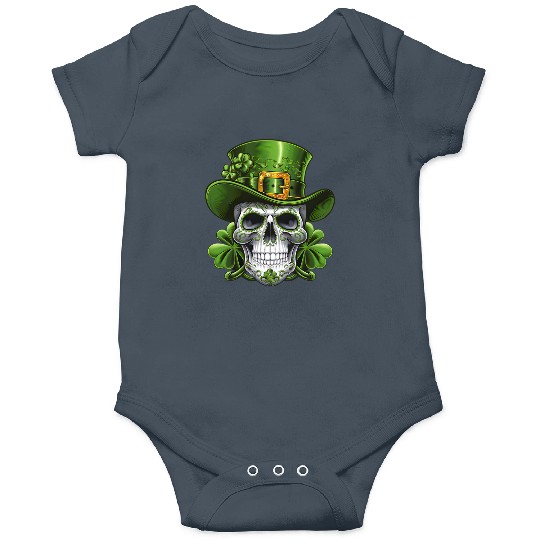 Sugar Skull St Patrick's Day Shamrock Onesies