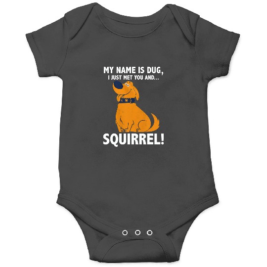 Disney Up My Name is Dug Squirrel Graphic Onesies