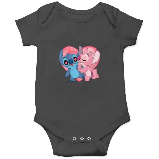 Disney Stitch And Angel Valentine's Day Onesies, Lilo and Stitch Valentine Couple Onesies