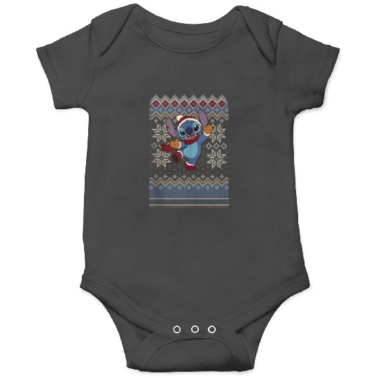 Disney Lilo Stitch Christmas Stitch Ugly Sweater Style Onesies