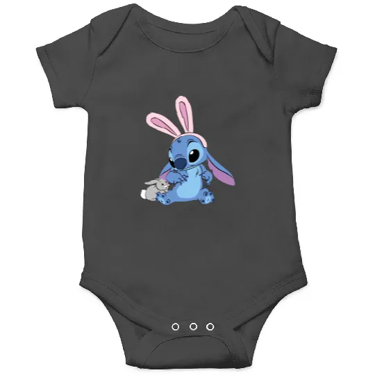 Disney Stitch with Easter Bunny Easter Eggs Happy Easter Unisex Onesies