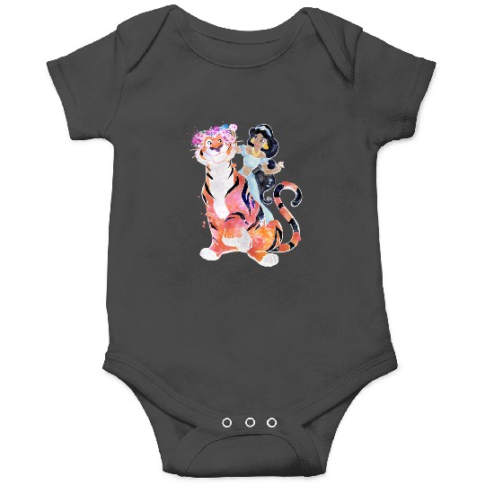 Disneyss Aladdin Jasmine Rajah Classic Watercolor Floral Onesies