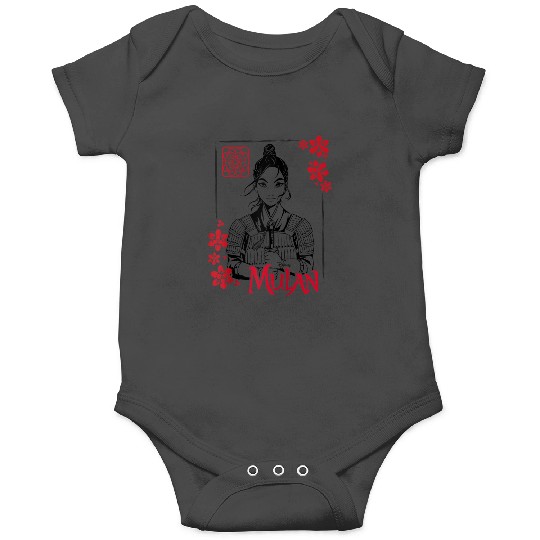 Disneyss Mulan Live Action Mulan Floral Ink Portrait Onesies