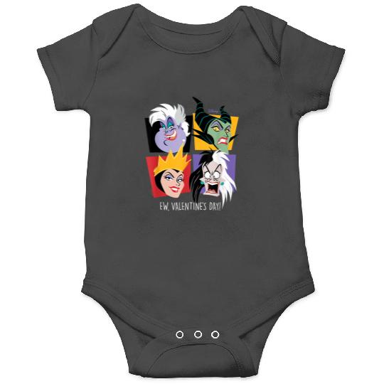 Disneyss Villains Ew Valentines Day Grid Onesies
