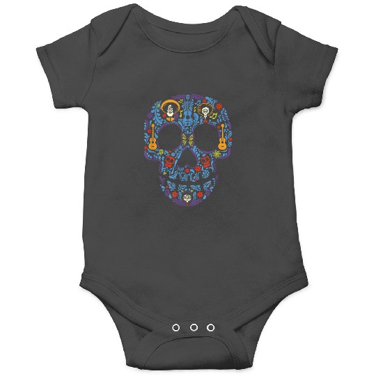 Disneyss Pixars Coco Classic Day Of The Dead Skull Chest Logo Onesies