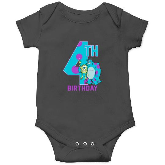 Disney Pixars Monsters Inc. Mike Sully Happy 4th Birthday Onesies