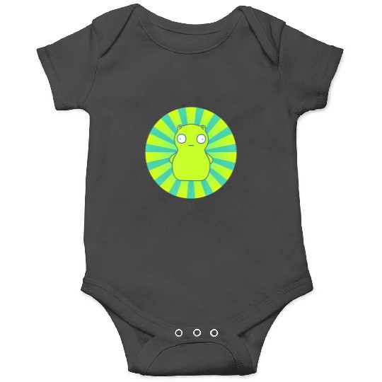 bobs burgers kuchi kopi lime green hypno wheel Onesies