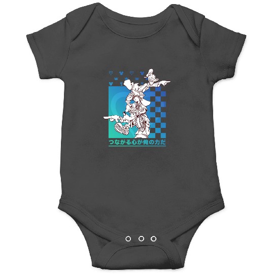 Disney Kingdom Hearts Sora Donald Goofy Kanji Checkerboard Onesies