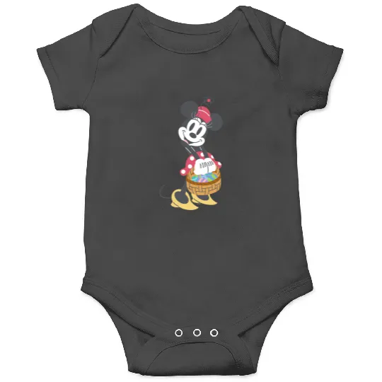 Disney Minnie Mouse Pastel Spring Retro with Easter Basket Onesies