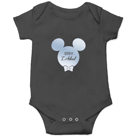 Disney I Asked Proposal Engagement Bow Tie Groom Mickey ‘24 Onesies