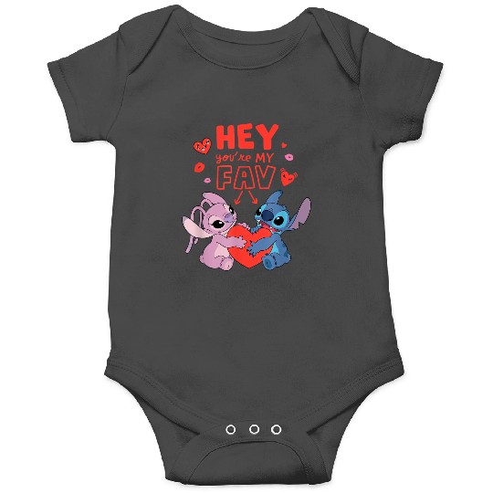 Disneyss Stitch Angel Hey Youre My Fav Love Valentines Day Onesies