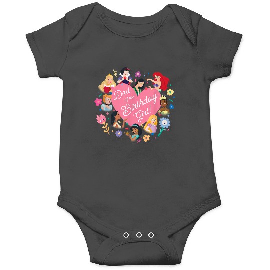Disneyss Princess Family Heart Dad Of The Birthday Girl Onesies