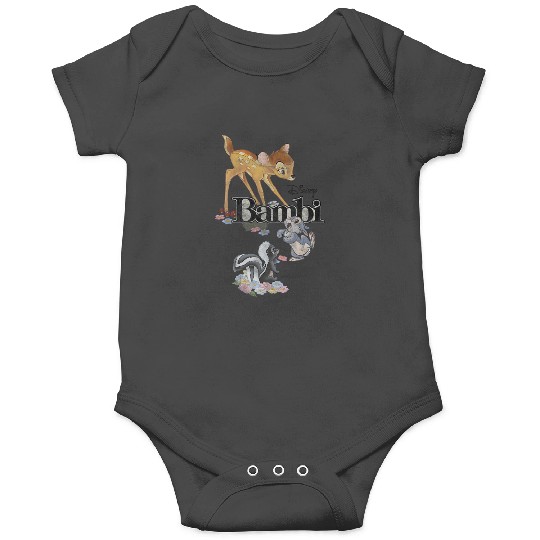 Womens Disney Bambi Group Shot Title Logo VNeck Onesies