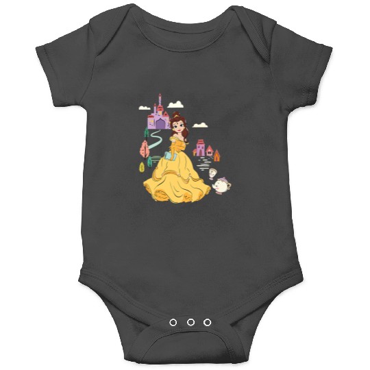 Disney Beauty and the Beast Belle & Mrs. Potts Floral Sketch Onesies