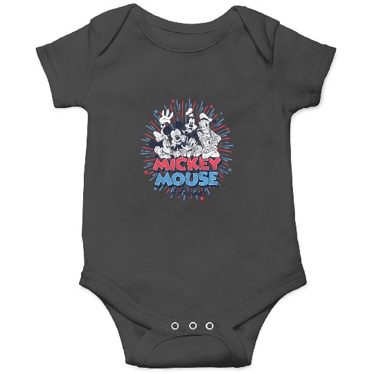Disney Mickey Classic 4th Of July Group Fireworks Poster Onesies