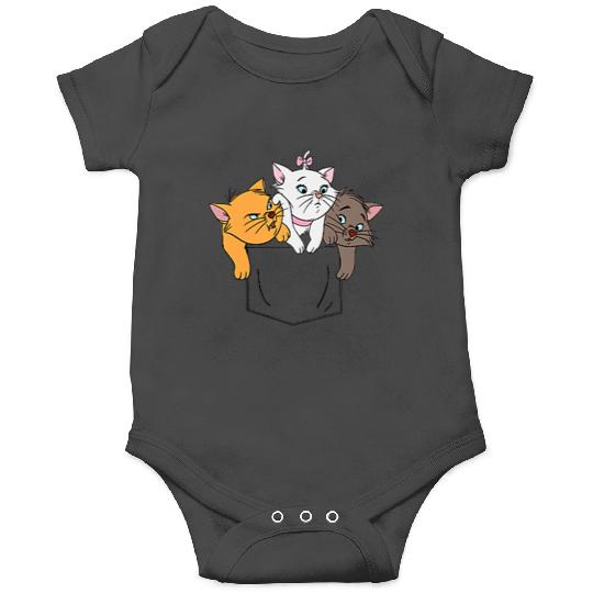 Disneyss The Aristocats Adorable Kittens Trio Faux Pocket Logo Onesies