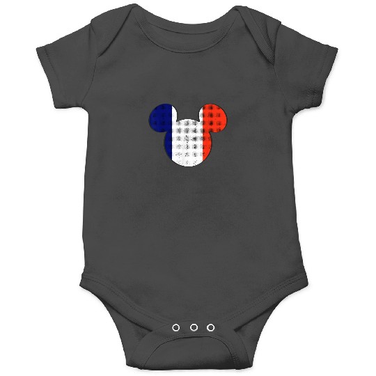 Disney Mickey Mouse Logo France Flag Fill Onesies