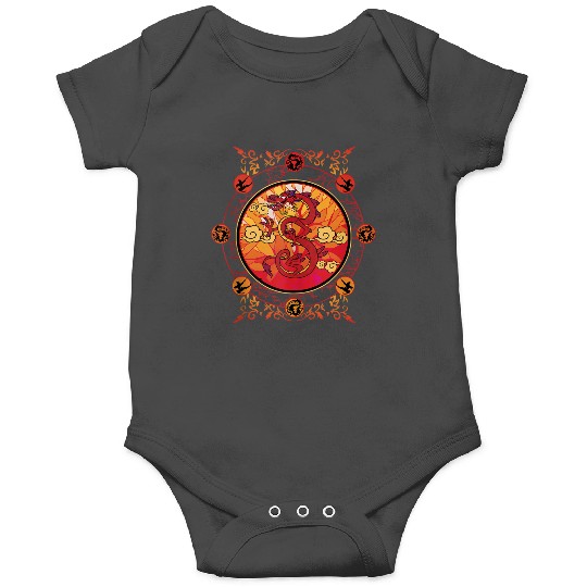 Disney Mulan Mushu Traditional Art Circle Portrait Onesies