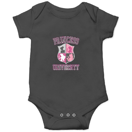 Disney Princess University College Text Logo Gra Onesies