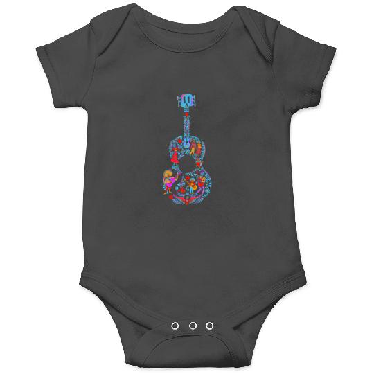 Disney Pixar-Pixar Coco Joyful Day Of The Dead Guitar Pocket Logo Onesies