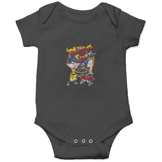 Discover Disney Phineas And FerbTones Distressed Band Log Onesies