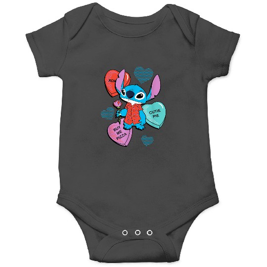 Discover Disney Stitch Funny Candy Hearts Valentine Day T-Shirt Onesies