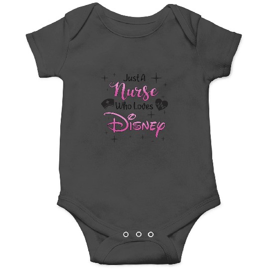 Discover Disney Just A Nurse Who Loves Disney Big Chest Text Logo Onesies