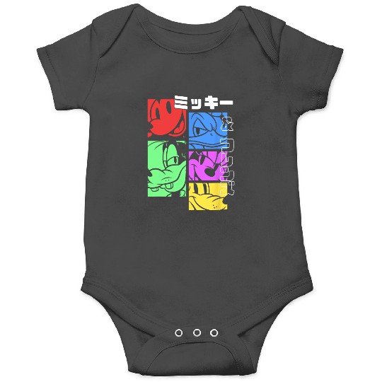 Discover Disney Mickey and Friends Pop Character Panels Katakana Onesies