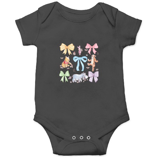 Discover Disney Winnie the Pooh Cute Group Shot Sketch Chest Logo Onesies