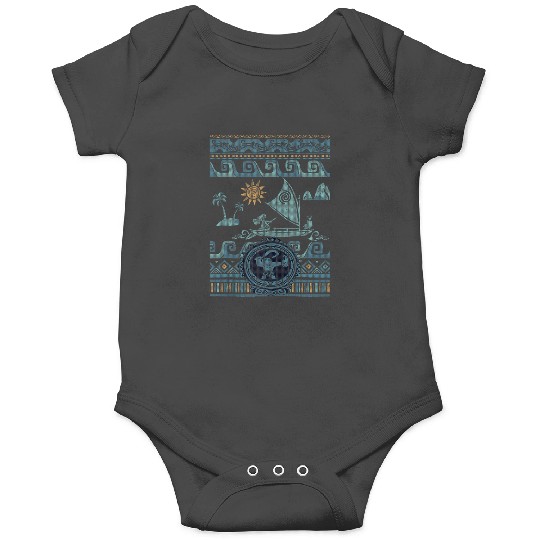 Discover Disney Moana Stitch Ocean Voyage Pattern Ugly Sweater Style Onesies