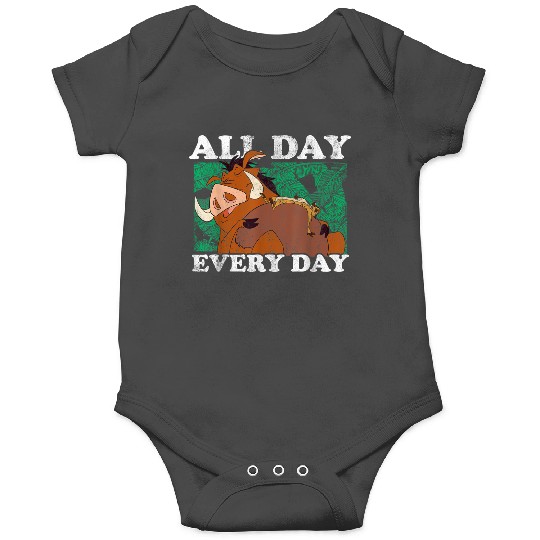 Disneyss The Lion King Timon Pumbaa All Day Text Poster Onesies