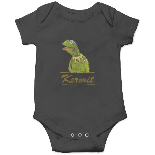 Disney The Muppets Kermit  Portrait Distressed Logo Onesies