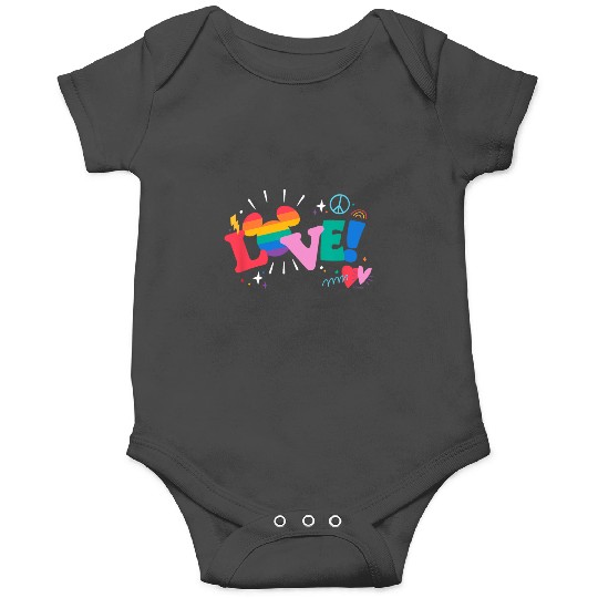 Disney Mickey Mouse Icon Pride Love Rainbow Doodles Onesies