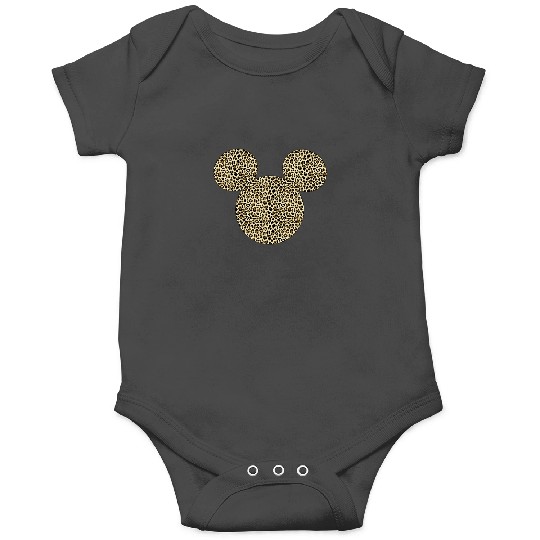 Disney Mickey Mouse Cheetah Print Silhouette Fil Onesies