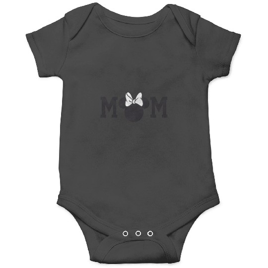 Discover Disney Minnie Mouse Cute Bow Mom Big Chest Text Logo Onesies