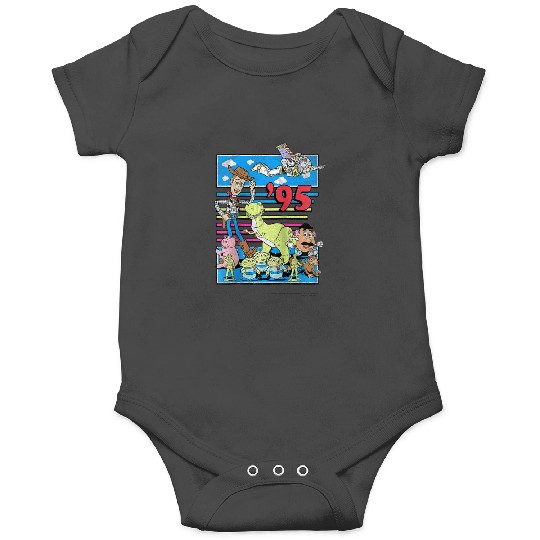 disney Pixars toy story 95 distressed colorful raglan baseball Onesies