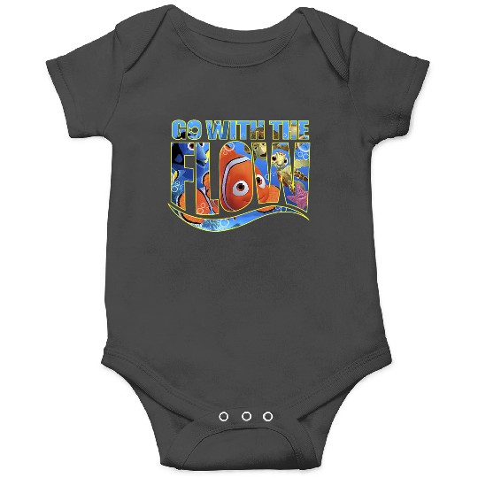 Disneyss Pixars Finding Nemo Go With The Flow Logo Filled Onesies