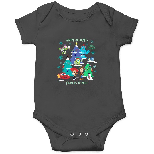 Disney 100 And Pixar Christmas 2024 Happy Holidays From Us To You Onesies