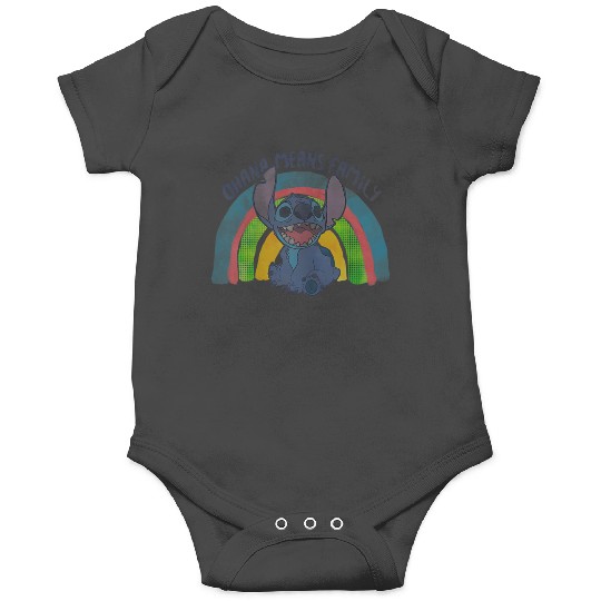 Disneyss Lilo Stitch Ohana Means Family Distressed Rainbow Onesies