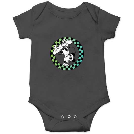 Disney - Mickey Skateboard Checkered Circle Onesies