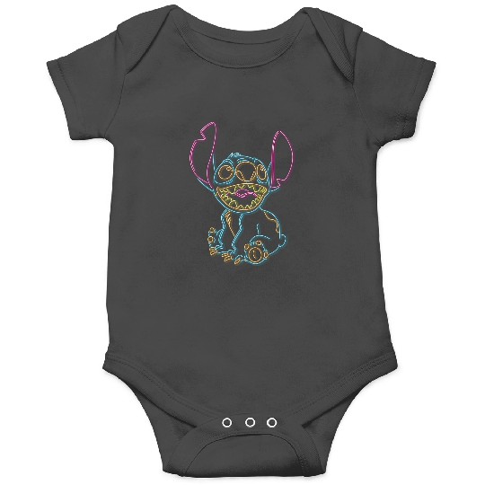 Disney Lilo Stitch Neon Stitch Outline Merry Christmas 2024 Onesies