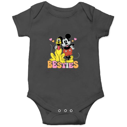Disney Mickey Mouse Pluto Besties BFF Best Friends Valentine Onesies