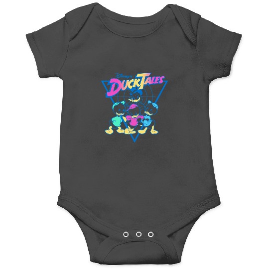 Disney DuckTales  Neon Outlines Group Shot Distressed Onesies