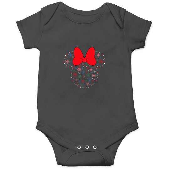 Disney Minnie Mouse Icon Christmas Holiday Lights Snowflakes Onesies