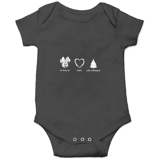 Minnie Love Christmas Heart Tree Love Black White Christmas  1: Mickey Disney Christmas, Disney Christmas Onesies