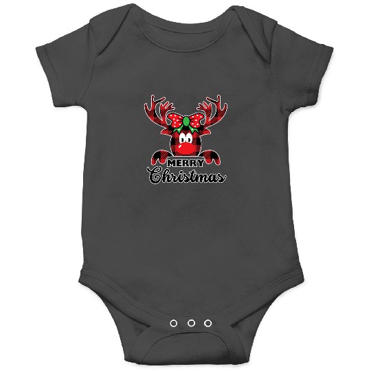 Funny Buffalo Plaid Reindeer With a Bow Merry Christmas  : Mickey Disney Christmas, Disney Christmas Onesies