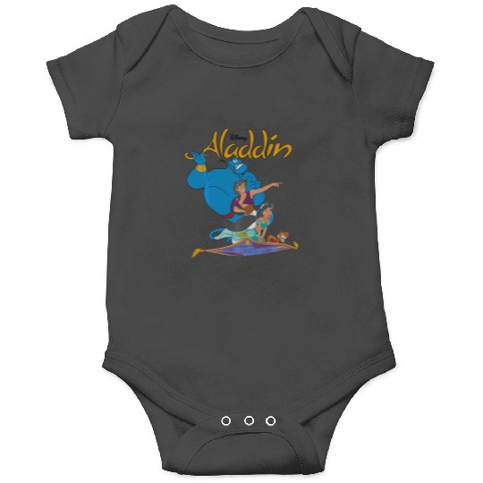 Disney Aladdin Vintage Group Shot Logo Onesies