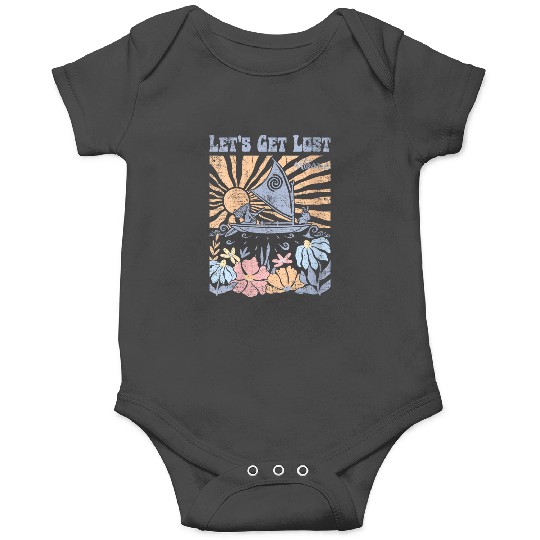Disneyss Moana Lets Get Lost Pastel Colors Retro Chest Poster Onesies